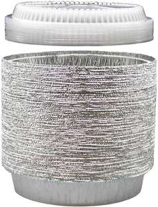 Teglie per <span class=keywords><strong>pizza</strong></span> monouso rotonde in <span class=keywords><strong>alluminio</strong></span> da 8 pollici con coperchi - Product Image 2