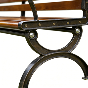 Banco de Madeira Sólida Moderno para Parque com Encosto, Mobiliário Ecológico e Durável para Pátio e Quintal - Product Image 5