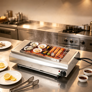 Horno de Barbacoa Eléctrico Comercial Sin Humo, Equipo de Asado de Acero Inoxidable para Pescado y Brochetas - Product Image 1