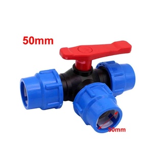 Raccord en T en MDPE de 25 mm pour vanne à boisseau sphérique à 3 voies – Vanne d'arrêt en plastique en forme de T - Product Image 2