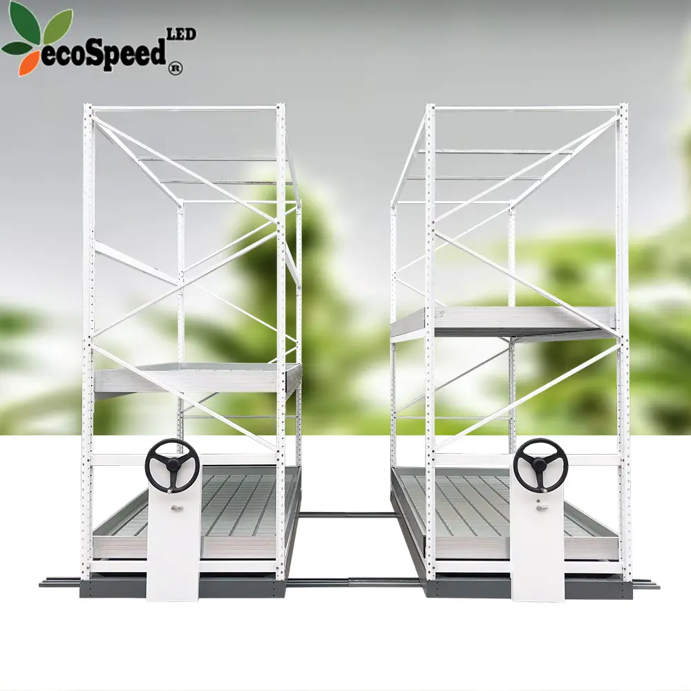 Ecospeed Hydroponic Mobile Grow Rack System園芸垂直成長ラック、屋内成長システム用の調整可能な層付き