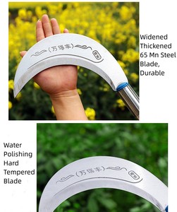 Faucille agricole avec long manche en acier lame tranchante pour couper l'herbe agricole Faucille - Product Image 5