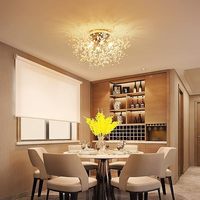 Lustre suspendu moderne pour salon, perles de cristal, luxe, LED