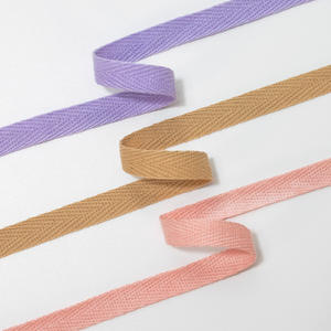 Kustom Multi Warna Pita Katun Organik Tahan Lama Tali Poliester Anyaman Pita Bias Herringbone untuk Tali Tas Tali Sepatu - Product Image 4