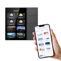 Interruptor de Pared Inteligente Tuya Zigbee 2025, Panel de 4 Botones, Multifunción, Escenas, Iluminación, Interruptor Regulador de Intensidad, Función WiFi para Hoteles