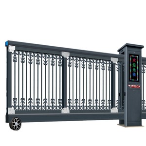 Porte coulissante électrique en alliage d'aluminium avec télécommande pour entrée d'usine ou d'école, design moderne, fonction antivol - Product Image 1