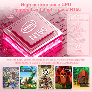 15.6 inch HD Hồng Máy Tính Xách Tay Intel Celeron N150 Bộ vi xử lý 12GB RAM 128GB SSD Intel UHD đồ họa PC máy tính xách tay máy tính xách tay - Product Image 2