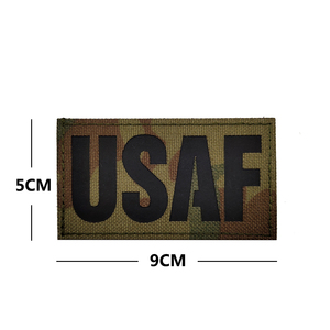 <span class=keywords><strong>USAF</strong></span>レターブラック反射迷彩カラー服装飾パッチフックとループアップリケバッグ & パーカー用 - Product Image 3