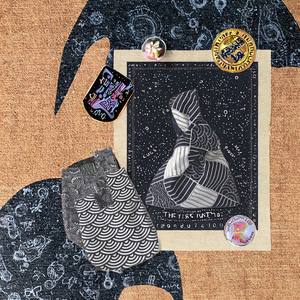 Eco Geometric Soft-loop Ladies Fashion Shopping <b>Handbag</b> Cotton <b>Small</b> Simple Wrist Knot Bag with Shoulder Strap - Product Image 3