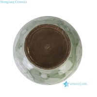 Bol décoratif en porcelaine rustique RZNA12-B Chinoiserie vert et blanc, style peinture à la main, pour la maison de luxe, le hall d'hôtel