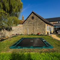 Nuevo diseño, gran equipo de fitness, trampolín rectangular enterrado, deportes al aire libre para niños