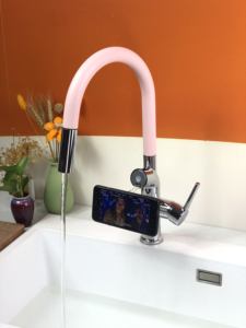 Robinet magnétique SUS304 neuf avec support de corps, mode de sortie d'eau double fonction, robinets extractibles, ensemble d'évier de cuisine avec robinet de pluie - Product Image 5