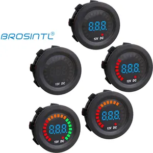 BROSINTL BC016KCパネルマウント12V自動車デジタル電圧計、セグメント化されたグラフィックレーシングディスプレイ付き