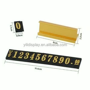 Supporto per espositore per gioielli in plastica trasparente in plastica nera trasparente con etichetta in metallo digitale regolabile - Product Image 6