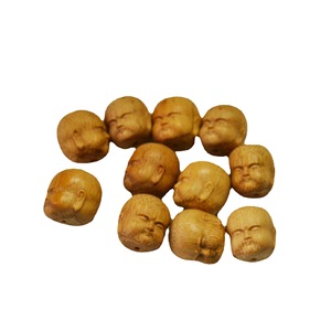 Bamboo Carved Buddha Heads Arhat Faces Small Pendants Home Decor Ornaments Chongqing Craft Supply YX 0358 - Product Image 5