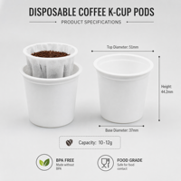 Capsules de café jetables en gros pour machine Keurig 2.0, avec couvercles en aluminium personnalisés et filtre interne