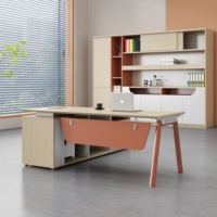 Escritorio Ejecutivo Moderno de Lujo en Forma de L, Multifuncional, de Madera, con Logotipo Personalizado para Oficina Ejecutiva