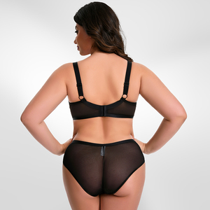 Nouvel ensemble de lingerie respirant en maille push-up grande taille, ensemble soutien-gorge deux pièces pour femmes, vente en gros - Product Image 5