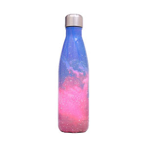 Botella de Agua de Acero Inoxidable de 500 ml con Diseño de Universo Rosa, Botella de Agua para Fitness - Product Image 1