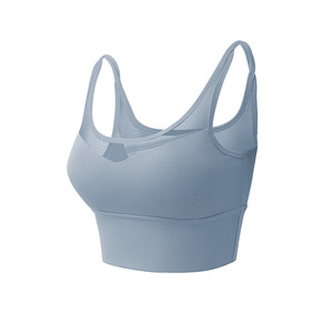 Sujetador de hombro fino para Fitness, diseño cruzado de belleza en la espalda, fijación de forma de realce para Yoga, ropa interior deportiva transpirable a prueba de golpes con estampado - Product Image 5