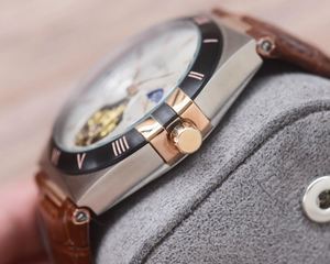 Reloj Mecánico de Acero Inoxidable para Hombre con Tourbillon, Cristal de Zafiro, Correa de Cuero, Estilo Deportivo, 41 mm de Diámetro, Correa de 22 mm - Product Image 4