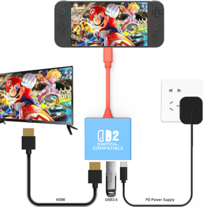 ฮับ USB C หลายพอร์ตสำหรับสวิตช์อะแดปเตอร์ HDMI 2 4K PD100W ความเร็วสูงตัว<span class=keywords><strong>แปลง</strong></span>สำหรับ USB3.0สวิตช์ Mac คอนโซล <span class=keywords><strong>OLED</strong></span> - Product Image 6