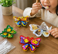 Biscuits au chocolat papillon colorés à tremper, pâtisserie, collation avec cuillère, tasse de 20g, OEM ODM