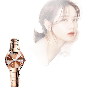 Reloj de Cuarzo con Incrustaciones de Diamantes de Lujo Ligero, 36 mm, Correa de Acero Inoxidable en Oro Rosa, Resistente al Agua, Doble Duración - Product Image 5