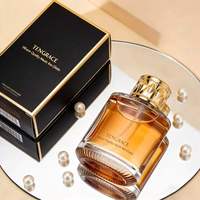 Flacon de parfum en verre cylindrique elliptique transparent de luxe de 100 ml, bouchon découpé, base épaisse, logo personnalisé, flacon pulvérisateur vide