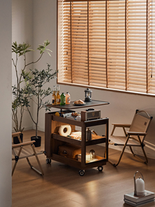 Xuxie hiện đại Bắc Âu đồ nội thất phong cách cổ đặt Rắn Gỗ Óc Chó màu đen cà phê và bàn trà với bánh xe cho phòng khách - Product Image 3