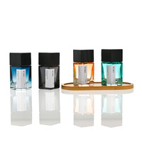 Flacon de parfum en verre carré de luxe vide, 30 ml, 50 ml, 100 ml, avec vaporisateur à sertir