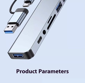 7-Port Hợp kim nhôm <span class=keywords><strong>USB</strong></span> 3.0 HUB với loại C sạc & truyền dữ liệu chức năng cho máy tính để bàn và máy tính xách tay máy tính - Product Image 5
