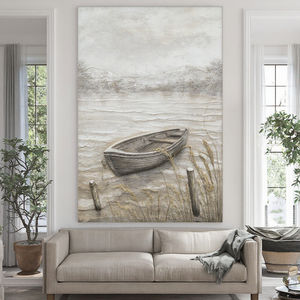 Décor à la maison moderne fait à la main abstrait bateau de pêche <span class=keywords><strong>peinture</strong></span> toile mur Art paysage marin <span class=keywords><strong>peinture</strong></span> à l'huile - Product Image 1