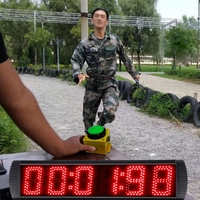 YIZHI jam balap Digital portabel, 5 inci Stopwatch penghitung waktu mundur dengan kabel tombol Start Stop Reset & Remote Control nirkabel