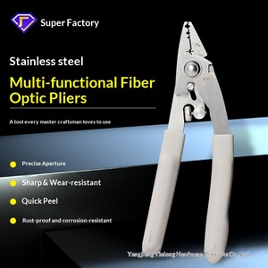 Custom multi‑functional stainless steel optical fiber <b>clamp</b> for <b>quick</b> stripping of rubber‑covered wire coatings; cable bare - Product Image 1
