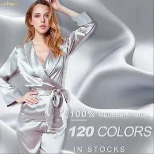 Tela <span class=keywords><strong>de</strong></span> <span class=keywords><strong>Seda</strong></span> Satén Rosa Plateado 100% Pura Original <span class=keywords><strong>de</strong></span> Indonesia para Hombre y Mujer, <span class=keywords><strong>por</strong></span> <span class=keywords><strong>Metro</strong></span>, Baby Dubai - Product Image 2