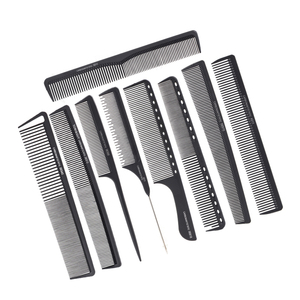 High Quality Plastic Hair Comb Barber Shop Tony Antistatic Carbon Fiber Hair Comb Set Salon Hairdressing Cutting Hair Comb