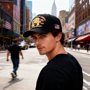 Cappellino da Baseball Patriottico Regolabile con Bandiera USA Ricamata e Aquila Calva per il 250° Anniversario degli Stati Uniti - Product Image 3