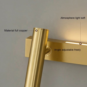 Lampe murale LED en cuivre de style <span class=keywords><strong>italien</strong></span>, luxe léger, pour chambre d'hôtel, lecture au chevet, ambiance, avec projecteur orientable - Product Image 2