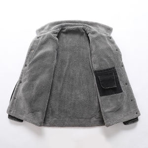 秋冬男士复古抓绒加厚牛仔外套宽松高领超大外套男 - Product Image 3