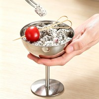 Gobelet à dessert en acier inoxydable 201, coupelle à glace polie sur piédestal, bol à sundae, petit, moyen, grand, pour la mise en table des hôtels et cafés