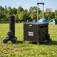 Conteneur alimentaire pliable à 8 roues, 45L, trois couleurs, matériau PP, écologique, facile à nettoyer