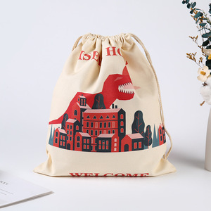 Customised <b>Large</b> <b>Santa</b> Christmas Drawstring Party Canvas Gift Bags Personalised with Logo and Size Folding Style - Product Image 4
