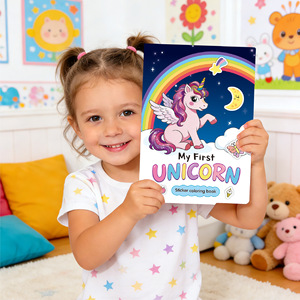 Livre de coloriage et de peinture créatif pour filles : 12 images à coller, thème <span class=keywords><strong>Licorne</strong></span> et Magie, jeu amusant et activité cérébrale - Product Image 4