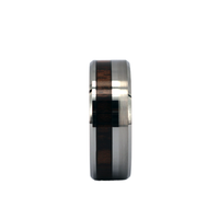 Anpassbare 8mm Herren Wolfram Holzband Ehering poliert Holz Inlay mit Casual Style für Verlobung geschenk Party
