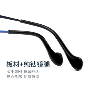 Montures de lunettes Guoda Fashion en titane pur, demi-cerclées rectangulaires, unisexe, légères, verres en résine, origine Shenzhen - Product Image 1