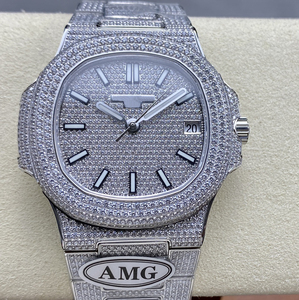 Montre de sport à cadran carré pour hommes de luxe de haute qualité avec conception commerciale numérique étanche pleine de diamants en acier inoxydable de 22mm - Product Image 1