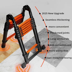 Échelle en acier multi-usage télescopique pliable et extensible de 2,6 m à 7 m <span class=keywords><strong>pour</strong></span> une utilisation à la maison et en extérieur avec verrou de sécurité - Product Image 3