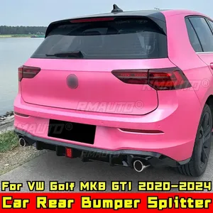 Kit carrosserie pour VW Golf MK8 GTI 2020-2024, spoiler de pare-chocs arrière aspect fibre de carbone avec éclairage, accessoires de voiture - Product Image 1