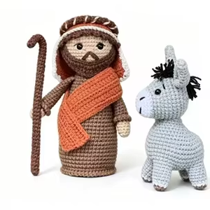 Poupée au <span class=keywords><strong>crochet</strong></span> faite à la main, tresses rouges, adorable amigurumi fille, jouet en peluche doux, poupée rembourrée, décoration <span class=keywords><strong>de</strong></span> maison pour enfants, tenue robe bleue, cadeau bébé - Product Image 2